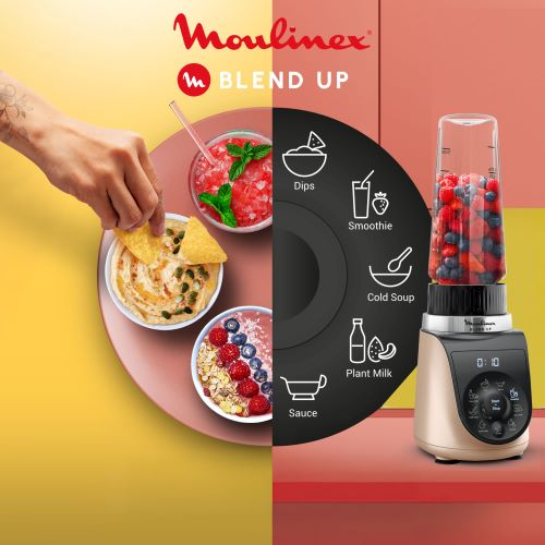 Moulinex Blend Up On The Go, Personal Blender,1000W, 0.7L, 8 Automatic programs + Pulse - LM190AF0 + Tefal Travel Mug Classic 0.36L, Red - N2020410 Moulinex Blend Up On The Go, Personal Blender,1000W, 0.7L, 8 Automatic programs + Pulse - LM190AF0 + Tefal Travel Mug Classic 0.36L, Red - N2020410